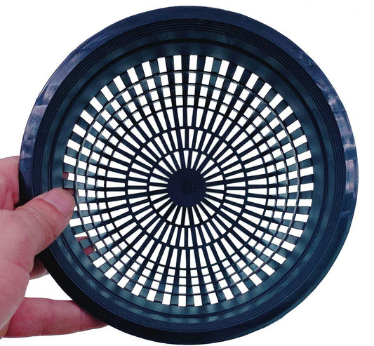 HORTIPOTS Net Pot 6 Inch Raised Center Bottom Mesh Sided with Free Reflective Lids Pack of 10