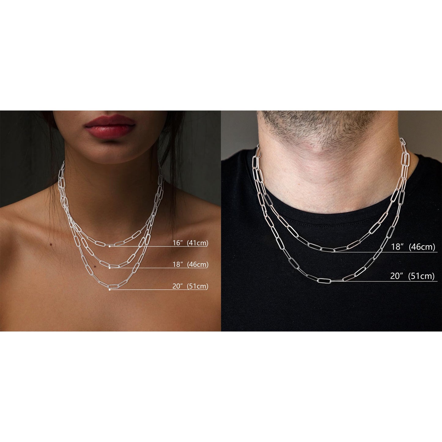 MBW 14K Gold/Silver Plated Plated Choker Necklace, Silver Dainty Paperclip Chain Necklaces for Women Trendy 18in Simple Long Thick Minimalist Aesthetic Fashion Link Necklace Jewelry Gifts for Women