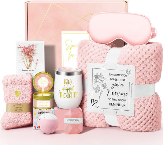 Mothers Day Gifts for Mom Wife Grandma Daughter Friends Sister, Happy Birthday Gifts for Women Mom Her Friend Sister Wife Grandma, Self Care Gift Get Well Relaxing Spa Gift Basket Set