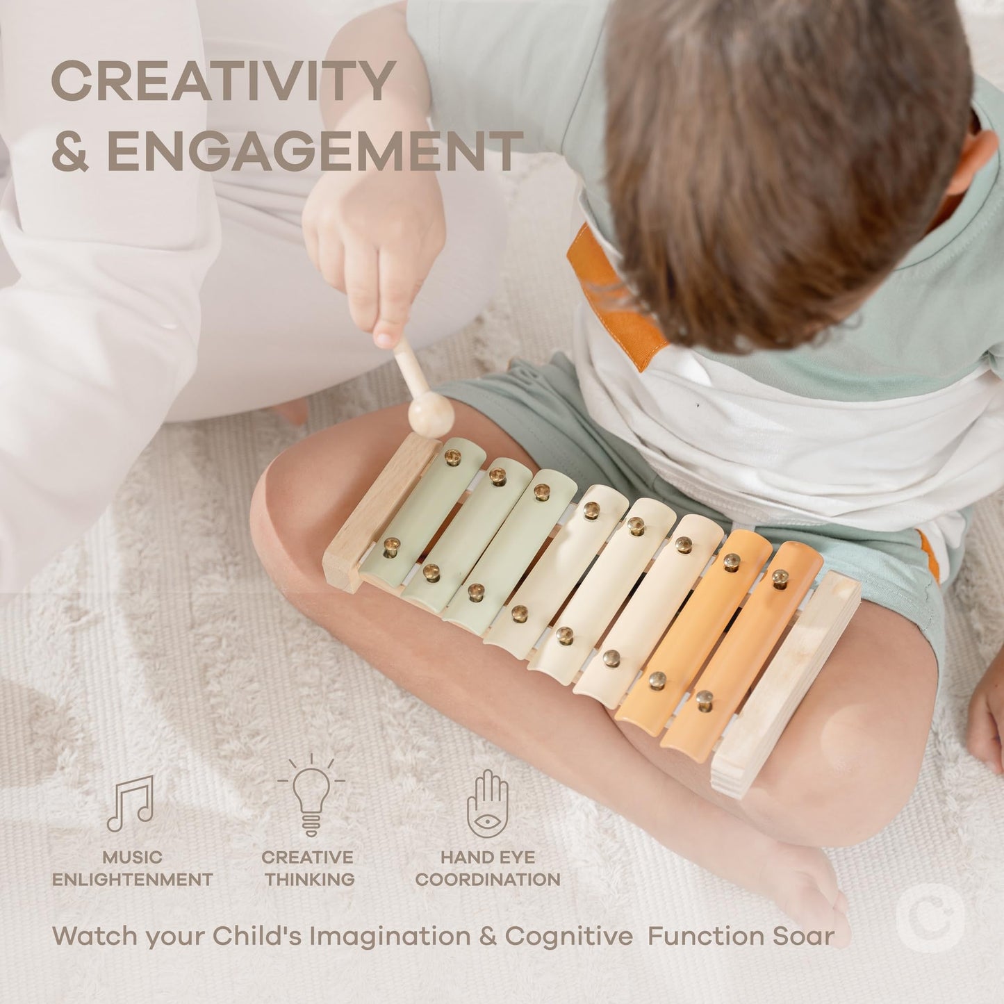Comfy Cubs Xylophone for Kids - Early Childhood Development Musical Toys for 3 Years Old and Above - Colorful Kids Musical Instruments, Non-Toxic, Durable Percussion Instrument for Toddler Learning