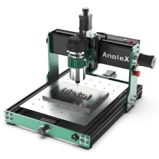 AnoleX CNC Router Machine 3030-Evo Max, All-Metal XYZ Axis Dual Steel Linear Guides with 800W Trimmer Router, ideal for Cutting Aluminum, Brass, Stainless steel, Wood, Acrylic, MDF, Plastics