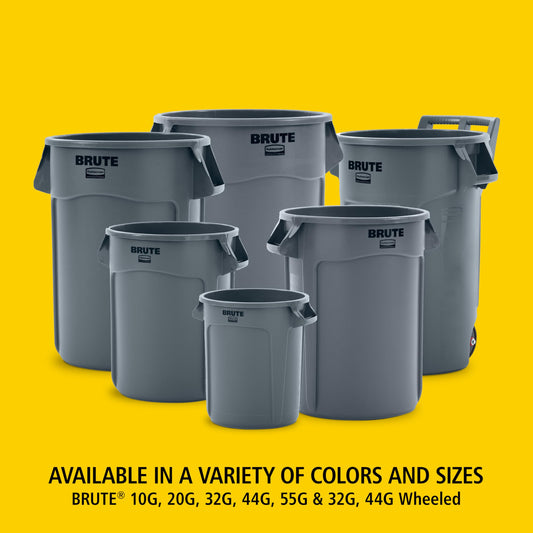 Rubbermaid Commercial Products BRUTE Heavy-Duty Round Trash/Garbage Can, 20-Gallon, Blue, Outdoor Waste Container for Landscapers/Construction/Restaurants/Back of House/Offices/Warehouses