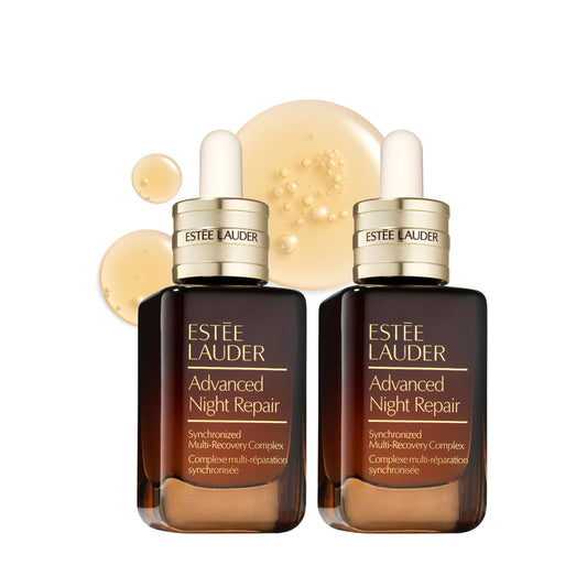 Estée Lauder Advanced Night Repair Duo Face Serum Synchronized Multi-Recovery Complex with Hyaluronic Acid & Peptides | Anti Aging & Hydrating, 1.7 Fl Oz (Pack of 2)