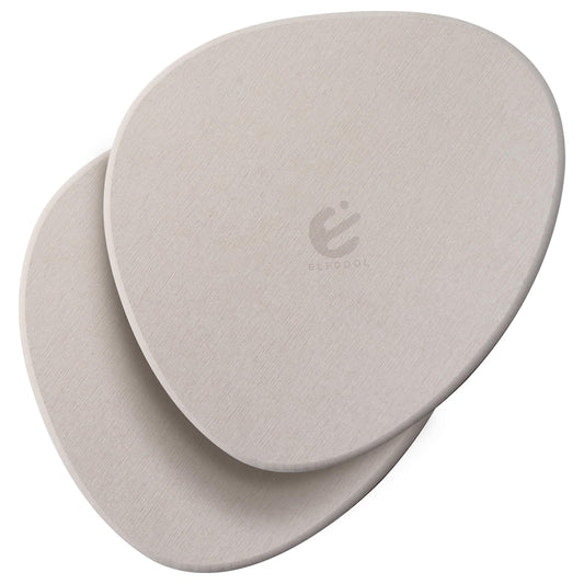 Elfcool Plant Saucer Quick Dry Absorbent Flower Plant Pot Saucer Dirp Tray Diatomaceous Earth Plant Mat for Indoor Outdoor Plants (8''-Off White-2pack)