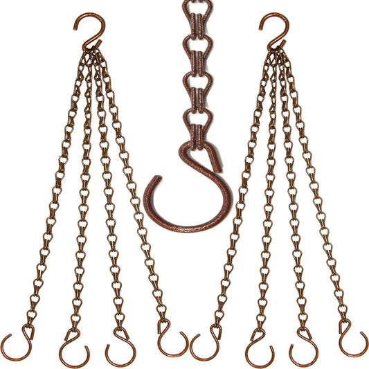 Uarepretty 25 inch 90lbs Capacity Copper-Colored Heavy Duty Metal Hooks Hanging Chains Hangers for Garden, Balcony, Yard, Kitchen, for Hanging Plant Pots, Planters, Bird Feeder, Lanterns. 2 Packs