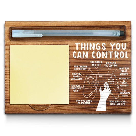 Mental Health Things You Can Control Sticky Note Holder, Mindfulness Therapy Office Gift for Coworker, Friends, Positivity Recovery Self Care Encourage Gift Self-Stick Note Pad Holders WPP34