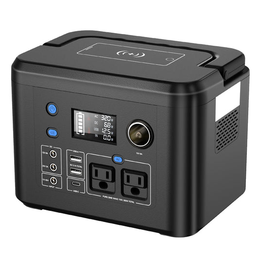powkey Portable Power Station 350W, 260Wh/70,000mAh Backup Lithium Battery, 110V Pure Sine Wave Power Bank with 2 AC Outlets, Portable Generator for Outdoors Camping Travel Hunting Emergency