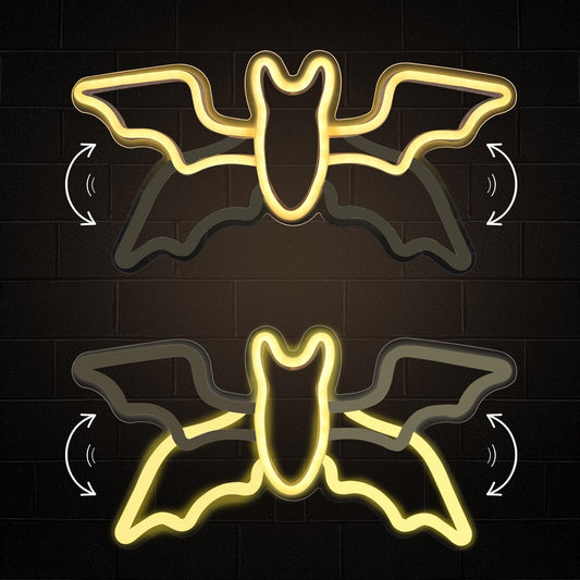 Halloween Neon Sign,Halloween Flying Bat Neon Light Sign with Adjustable Speed,for Wall Decor Bedroom Home Decor Bar halloween LED Decoration Light