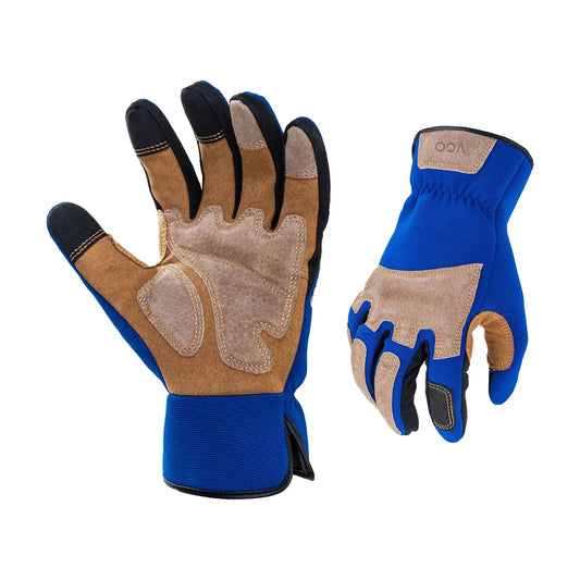 Vgo... 1-Pair Gardening Gloves Men, Safety Work Gloves, Puncture-proof, Thornproof, Touchscreen (Blue,L,SL7475)