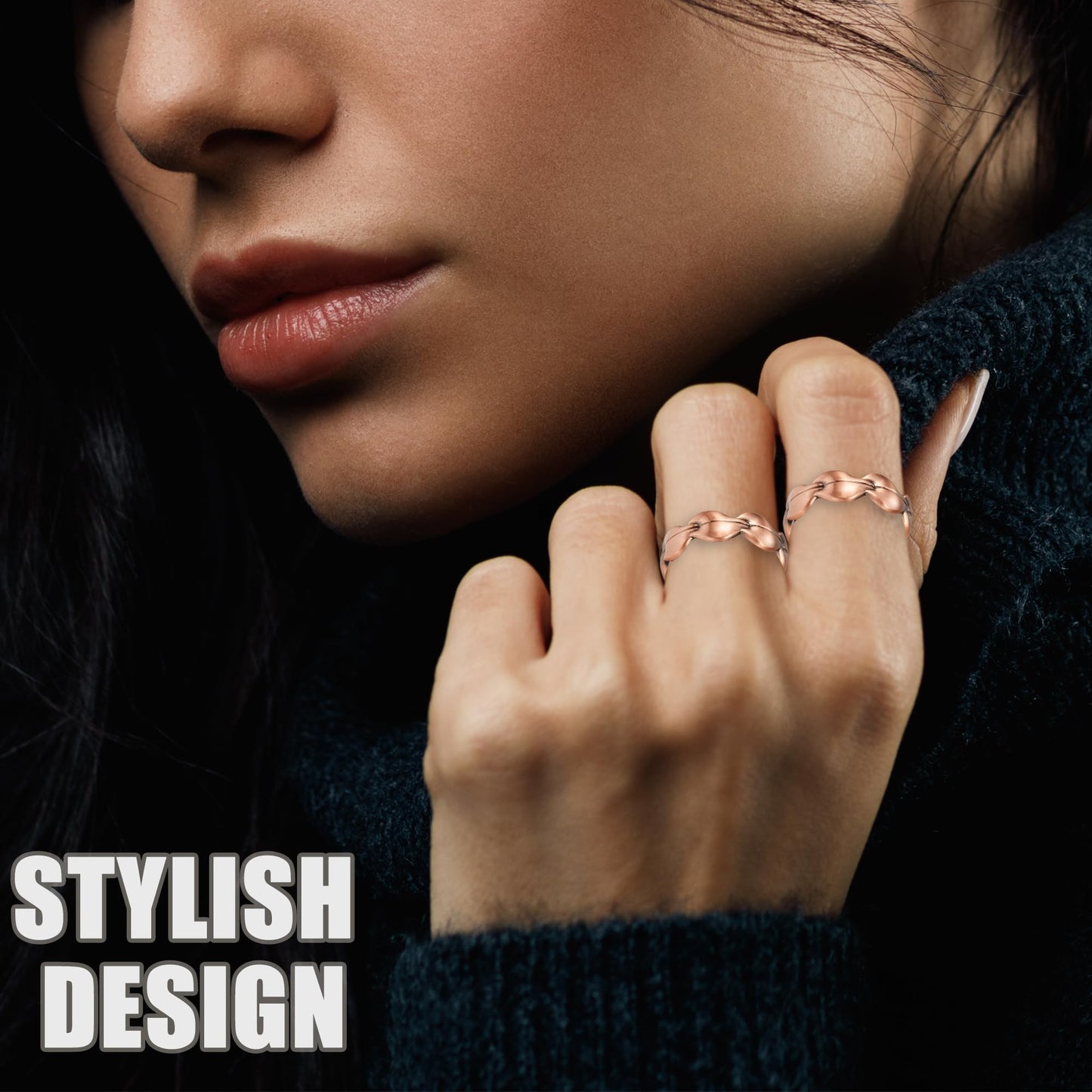 MagVIVACE Pure Copper Ring for Women, Magnetic Rings with Magnet,Jewelry Gift (copper ring 2A)
