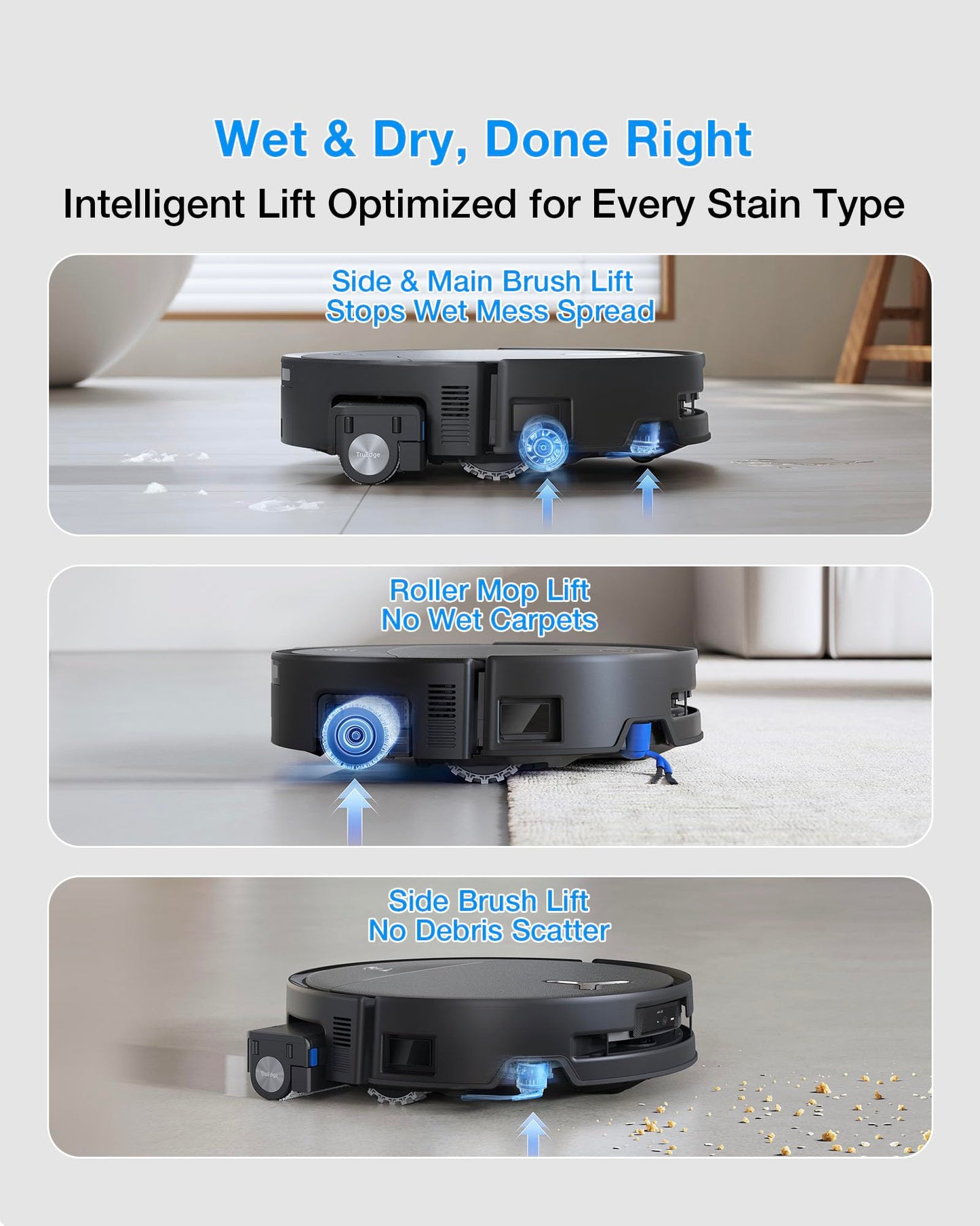 ECOVACS DEEBOT T80S Omni Robot Vacuum and Mop, 24,800Pa Suction, Instant Self-Cleaning OZMO Roller Mop, Auto-Lift Mop for Carpet & Spill Protection, AI Navigation, ZeroTangle 3.0 for Pets Family