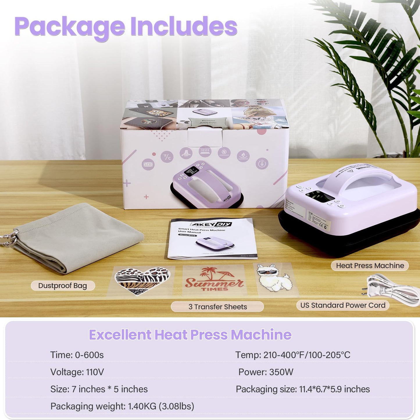 Whubefy Heat Press Machine for T-Shirts, 7"x5" Portable Easy Press T Shirt Pressing Machine with Bluetooth, Sublimation Heat Press Transfer Machine for T-Shirts, Hats, Bags Vinyl Projects