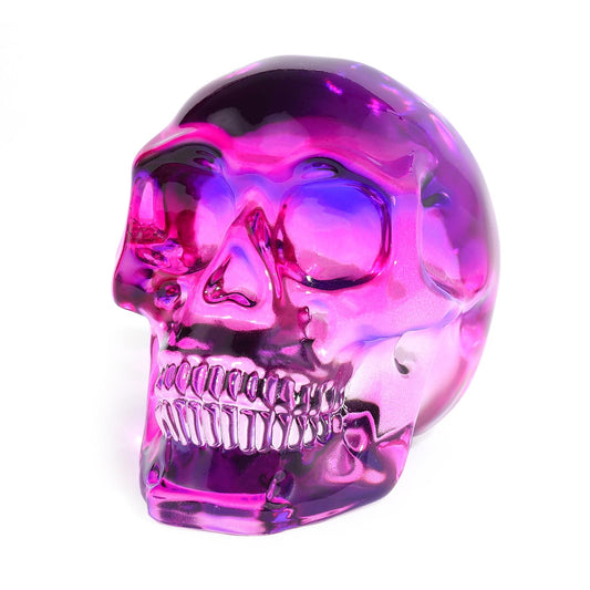 Ornalrist Crystal Multicolor Black and Purple Skull Figurines, Halloween Day of The Dead Decor - Glass Skull Gifts for Skull Witchy Lover Women Men, Gift Boxed 2.8''