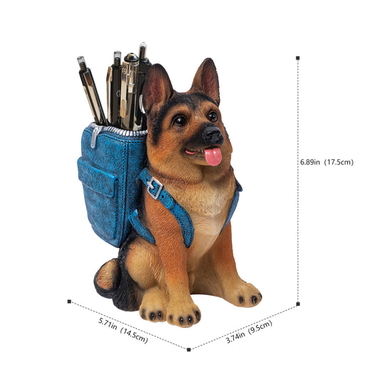 Photour Cute Dog Pen Holder for Desk, Pencil Holder, Creative Desktop Pen Organizer Pencil Cups, Unique Desk Accessories Decor for Home Office School, German Shepherd Gifts for Dog Lovers