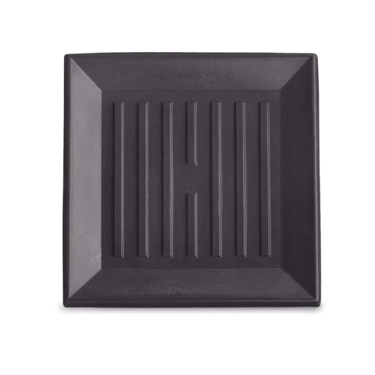 Crescent Garden Universal Square Plant Saucer, UV Safe Durable Plant Tray for Square Planter, Heavy-Duty Plastic Drainage Dish, Indoor/Outdoor Flowerpot Saucer - 13'' inner x 16.75" outer (Old Bronze)