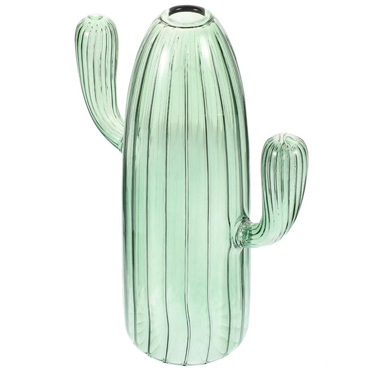 Totority Cactus Shaped Glass Hydroponic Vase Green Desktop Plant Terrarium Succulent Planter Home Table Centerpiece Decor