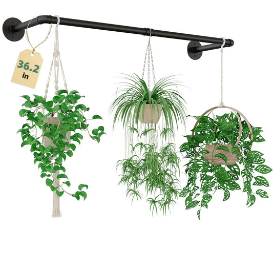 Galood Plant Hanger Indoor Hanging Planters for Indoor Plants Hanging Plant Holder Black Metal Rod(Pot/Chain/Plant not Included