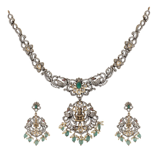 TARINIKA Atreyi Nakshatra CZ Short Necklace Set - Indian Jewelry Sets for Women | Perfect for Ethnic Occasions | Traditional Indian necklace | 1 Year Warranty*