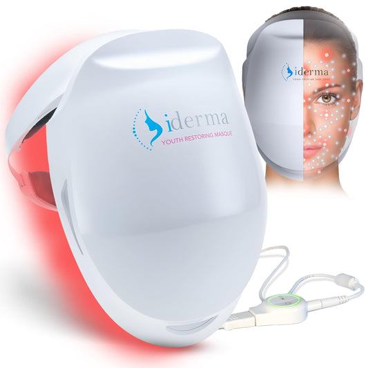 iDerma Red Light Therapy for Face – LED Face Mask for Eyes, Neck & Skin | Infrared Therapy Mask for Anti-Aging, Wrinkles, Skin Rejuvenation