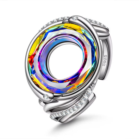 Kate Lynn 925 Sterling Silver Phoenix Rings for Women Adjustable Cocktail Ring Crystal Jewelry, Birthday Gifts for Women Christmas Mothers Day Gifts for Mom Wife Grandma Unique Lady Gift