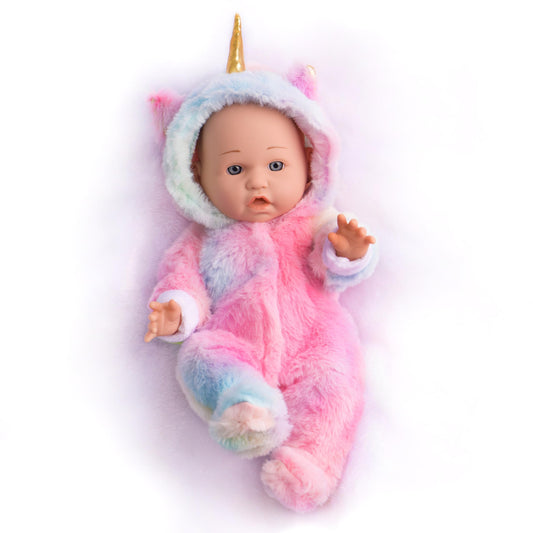 12 Inch Baby Dolls with Unicorn Clothes In Gift Box, With Doll Accessories Unicorn Onesie Clothes Feeding Bottle Pacifier Blanket, Play Set Toy for 3 4 5 6 Years Toddlers, Christmas Birthday Ideal