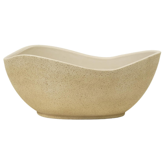 Classic Home and Garden Arc Unique Planter Bowl w/Drain Plug - UV Resistant Shallow Planter - Modern Plant Pot for Herbs (12” Desert)
