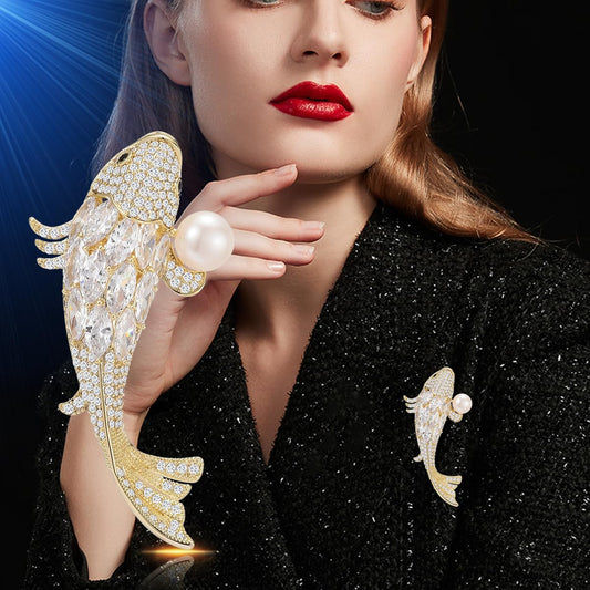 AILONMEI Brooches and Pins for Women Elegant Flower Pearl Brooches Costume Broches Jewelry Lady Christmas Pin for Women (GD-1144)