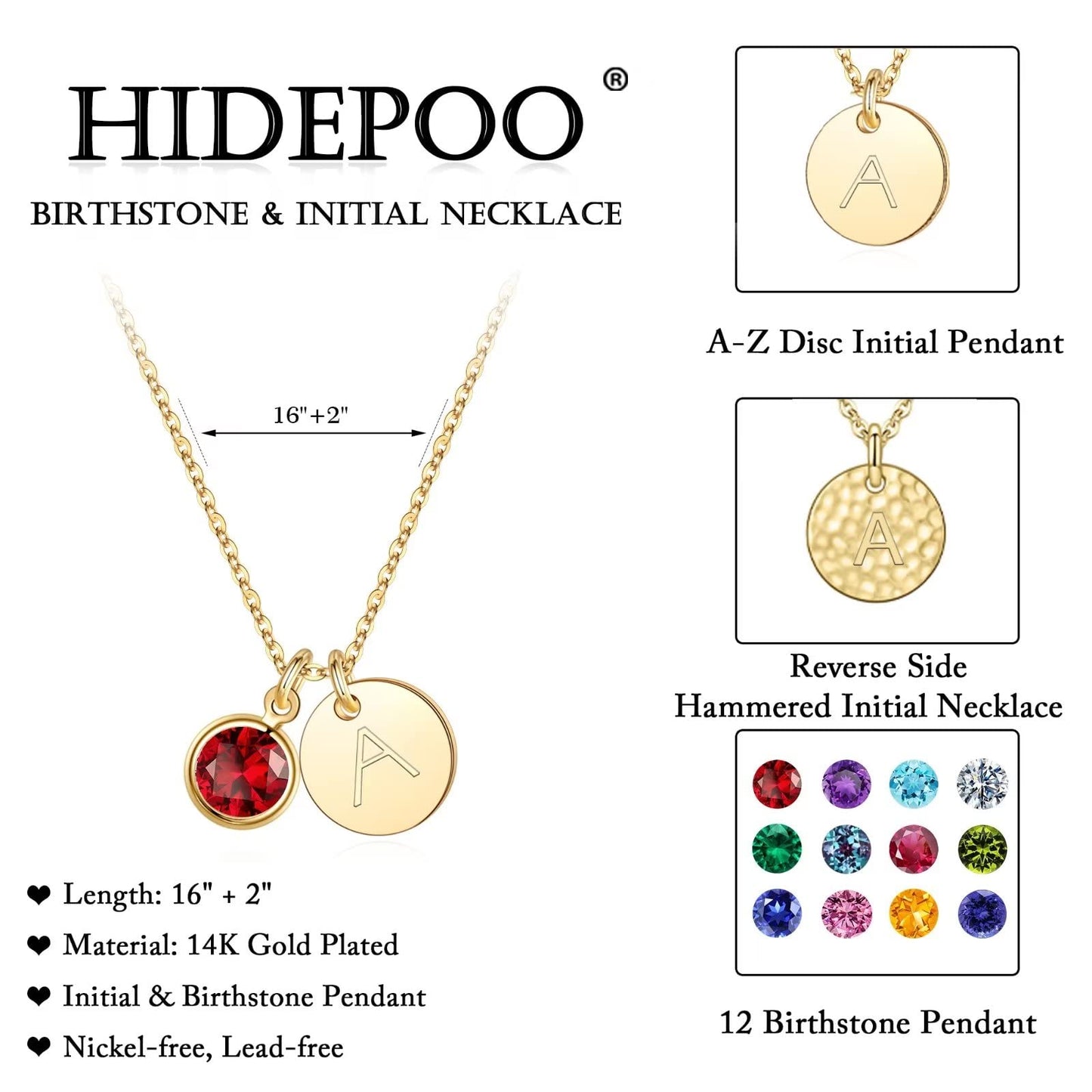 Hidepoo Birthday Gifts for Women - Citrine Birthstone Personalized Gift November Birthstone Jewelry for Women Wife Mom, Tiny Disc Initial T Necklace