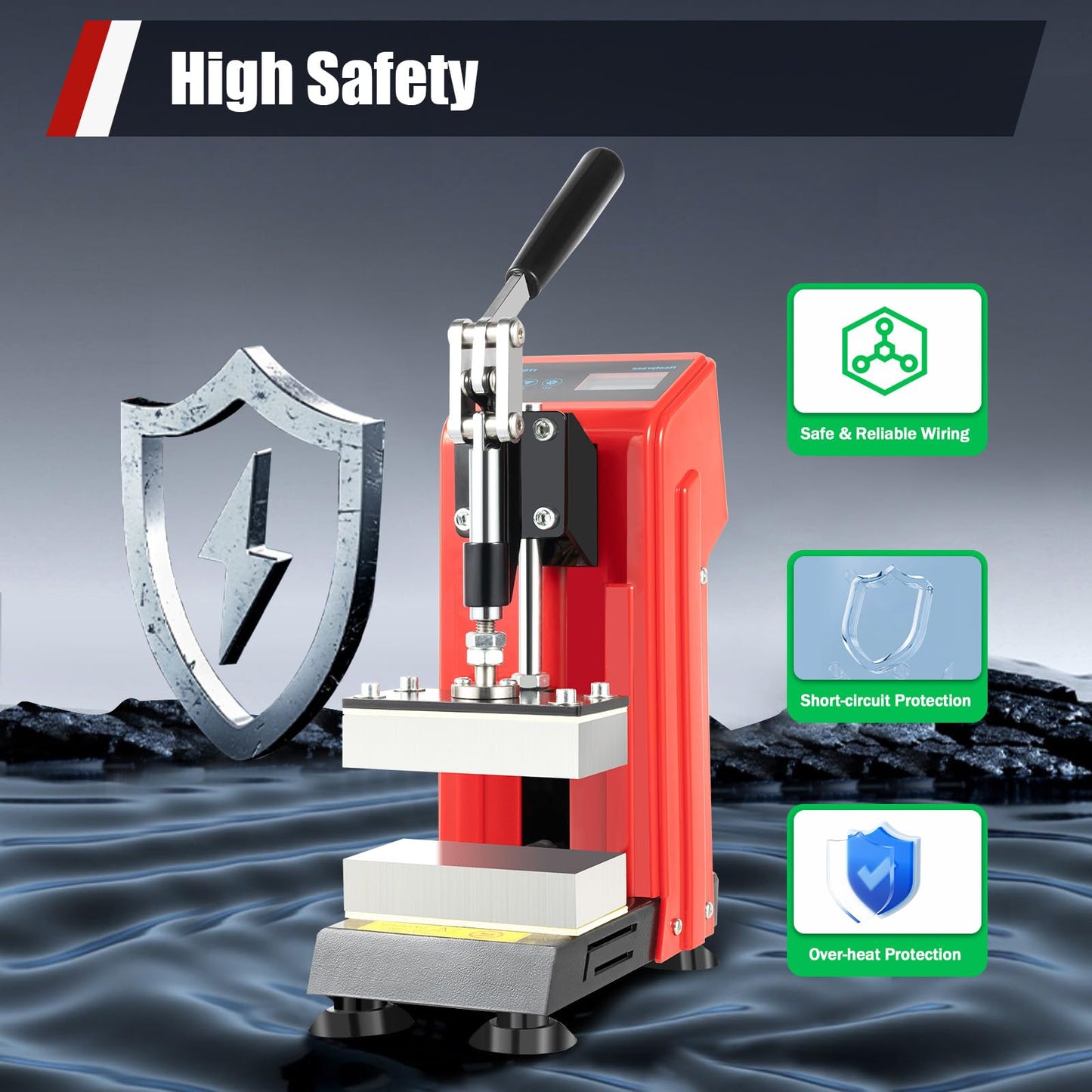 APOUDM Heat Press Machine, 900W Mini Manual Heat Presser, Heavy Duty Hot Press Stamping for Printing Heat Transfer Equipment