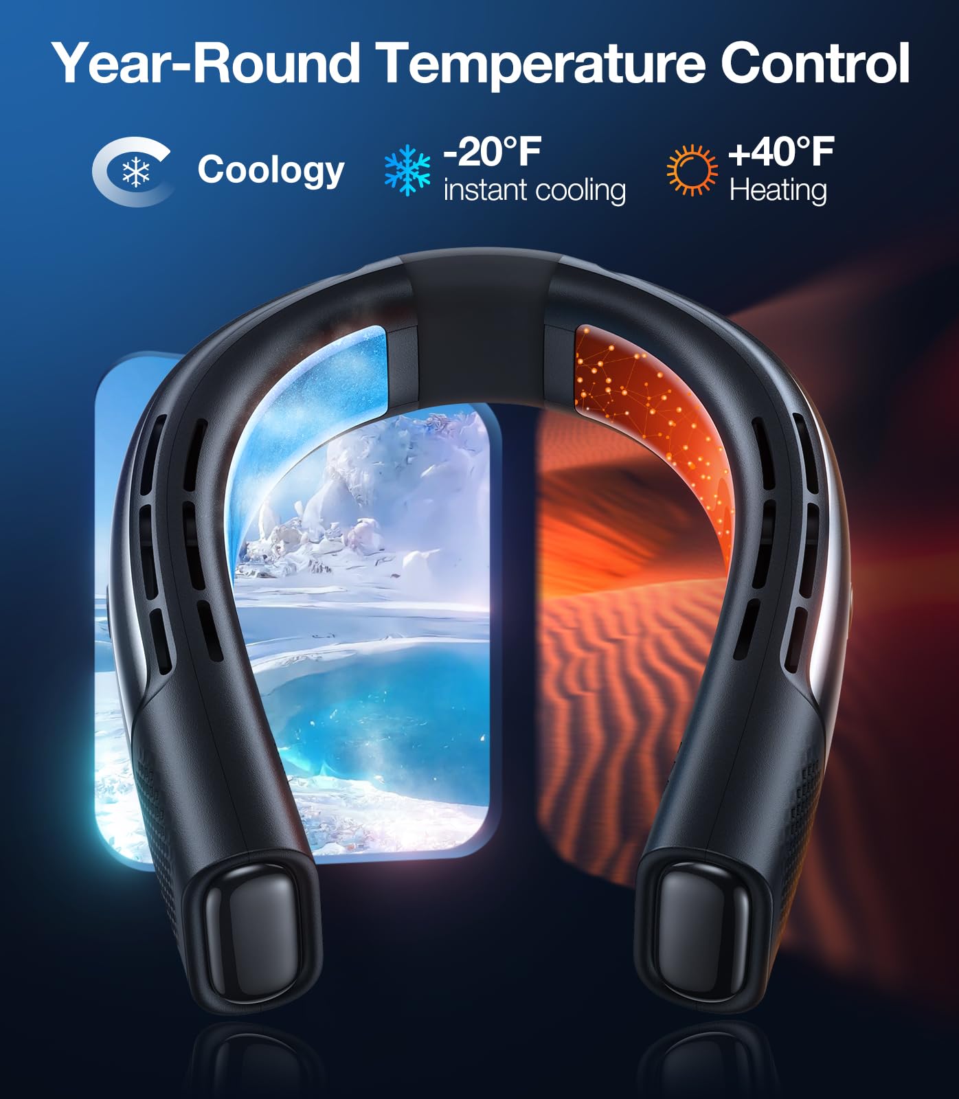 TORRAS 2025 COOLiFY 2S Neck Fan, 3 Model, 3-28H Extended Battery Life, Neck Fans that Blow Cold Air, Neck Air Conditioner, Cooling Neck Fan for Work,Hiking,Travel. Gifts for Dad Husband Father, Black