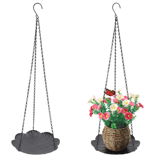 ZYUXUAN Hanging Planter for Indoor Outdoor, Plant Hanger, Hanging Plant Holder, Plant Pot Shelf Basket for Window Wall Ceiling Garden with Chains and Hooks, 2Pcs (Leaf)
