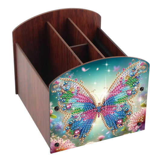 Tontut Diamond Painting Kit Storage Box, Beautiful Butterfly 5D DIY Open Multi-Compartment Organiser Box, for Storing Desktop Items, Handmade Creative Gift