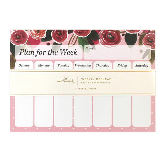 Hallmark Journal and Stationery Set (Journal, List Pads, Pocket Notepad and weekly desk planner) Floral Collection