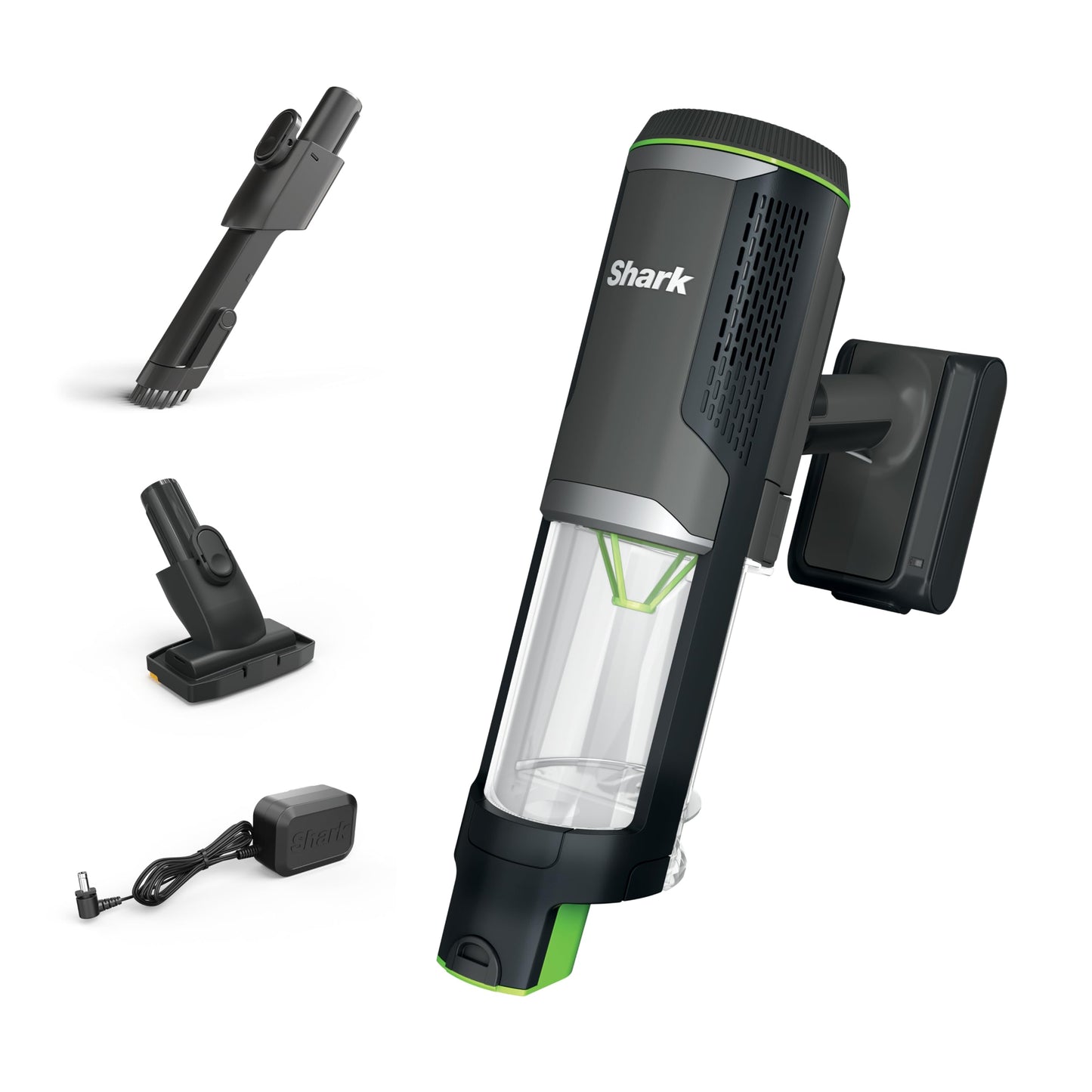 Shark PowerBoost Cordless 2-in-1 Car/Home Handheld PowerVac, Powerful Suction, 40 Minute Runtime, Portable, 3 Cleaning Modes, LED Screen, Furfins Tool, Duster Crevice Tool, Charcoal, BH102