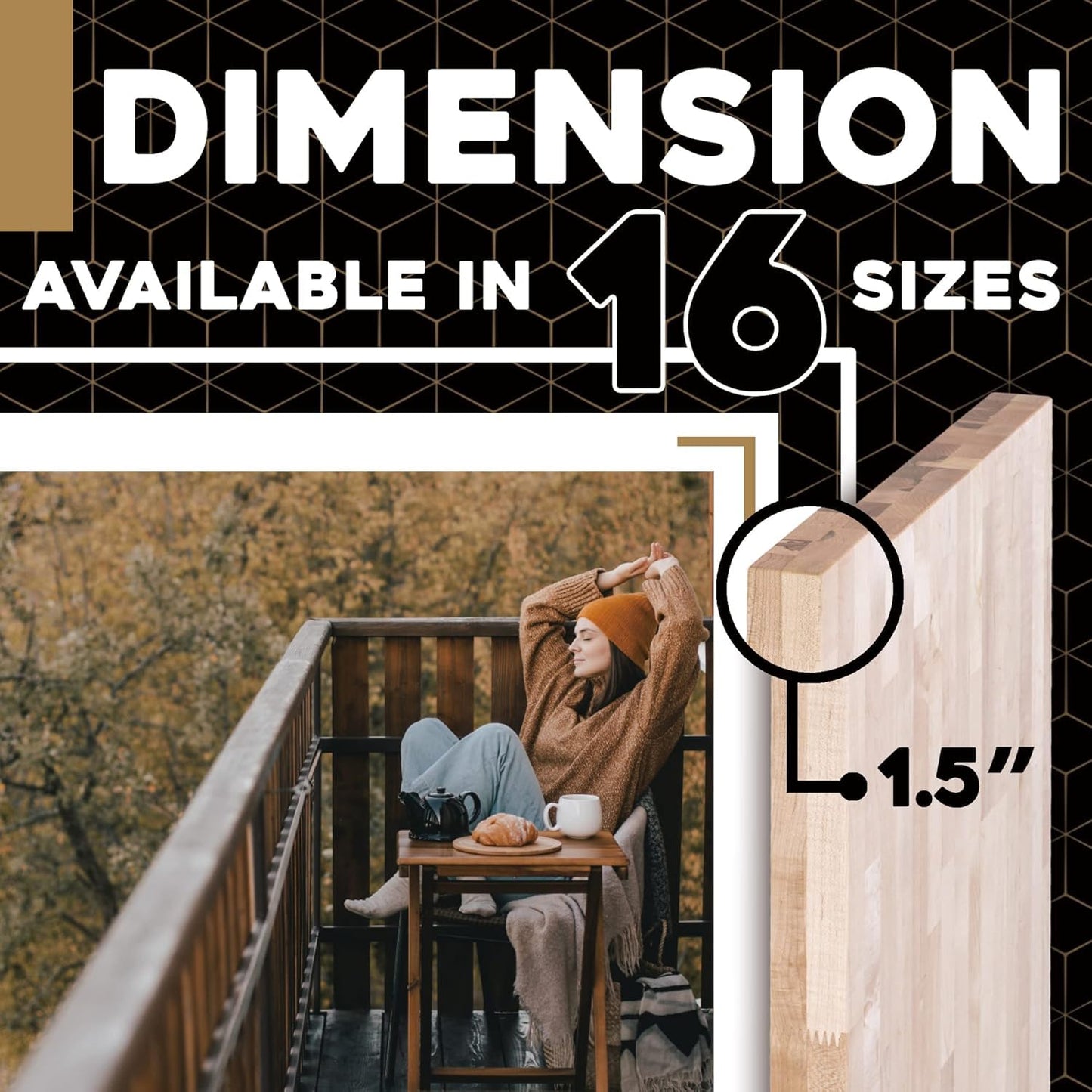 DuraSteel Solid Wood Table Top - 24 x 24 Butcher Block Countertop - Natural Maple Slab Wood Cutting Board for Kitchen Workbench Desk Top, Large Charcuterie Boards Counter Round Chopping Wooden Bamboo