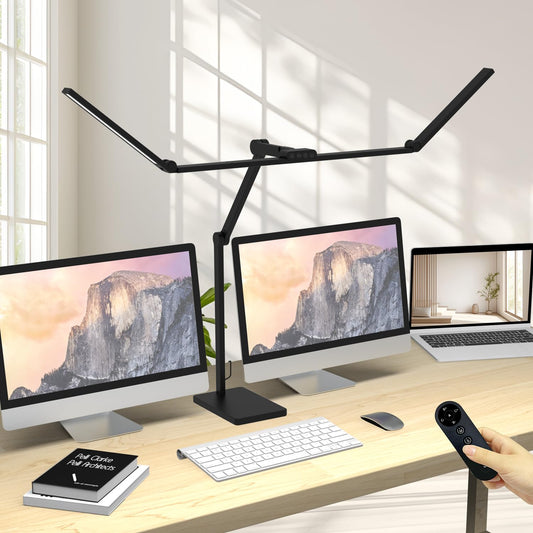 Omorepa 36W 3000LM Ultra Bright Architect Desk Lamp with Base, 47.4Inches Wide Tall Overhead Desk Light for Home Office, Dimmable Table Light with Remote for Desktop Working,Drafting,Reading
