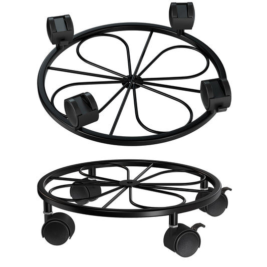 Chinpakden 2 Pack Rolling Plant Stands with Wheels - 10.24" Plant Caddy, 360 °Rotatable and Lockable Plant Rollers, 80LB Weight Capacity, Plant Tray with Casters for Indoor Outdoor Wine Cellar.