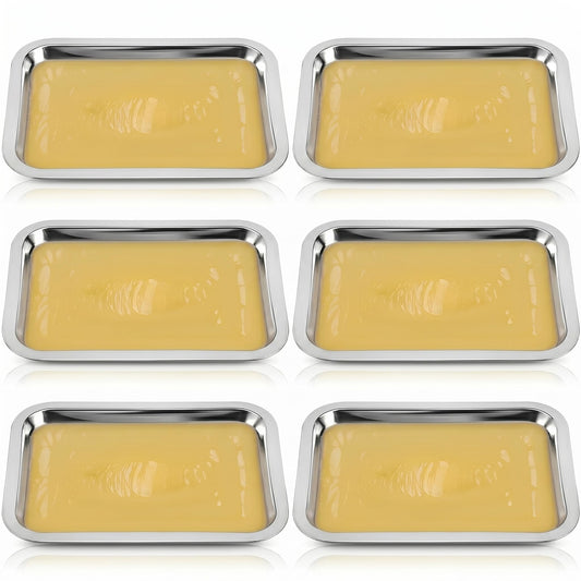 iplusmile 6 Set Dissection Pan with Wax, 10.2" x 7.5" Reusable Thicken Stainless Steels Dissection Kit for Laboratory Science Education & Medical Students Experiments