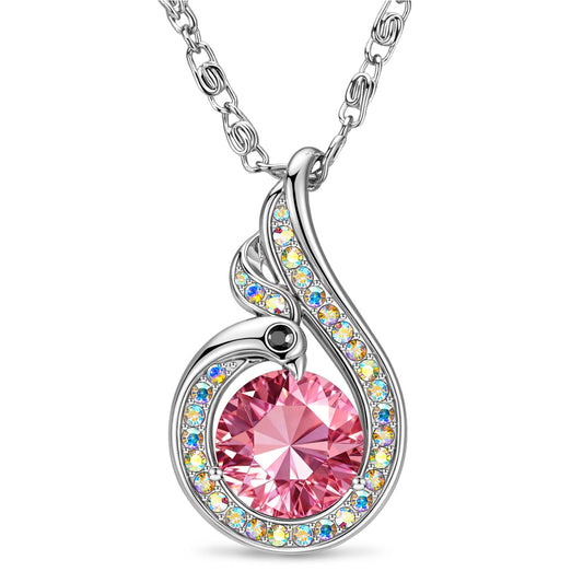 Kate Lynn Phoenix Birthstone Necklaces for Women Pendant Necklace Crystal Jewelry, Birthday Gifts for Women Wife Girlfriend Mothers Day Gift for Mom Daughter Unique Lady Christmas Jewelry Gift for Her, October Birthstone Necklace