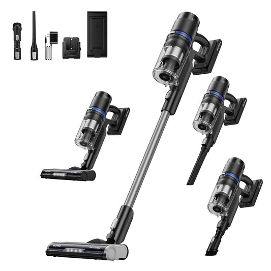 Eureka Cordless Vacuum Cleaner, Anti-Tangle Brushroll, Rechargeable Stick Vacuum, Lightweight for Carpet, Hard Floor, Pet Hair, Black NEC451BL