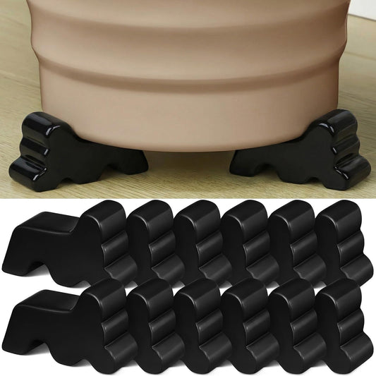 Kigeli 12 Pcs Resin Pot Feet for Outdoor Planters 3 Inch Long 1.5 Inch Tall Flower Handmade Elevator Plant Feet Frost Proof Lifter for 14-20 in Pot (Black)