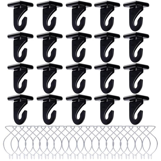 OALEN 40 Drop Ceiling Hooks for Classrooms & Offices, Black Heavy Duty Ceiling Hooks for Hanging Plants & Decorations, Metal T-Bar Hooks for Suspended Drop Ceiling Tiles