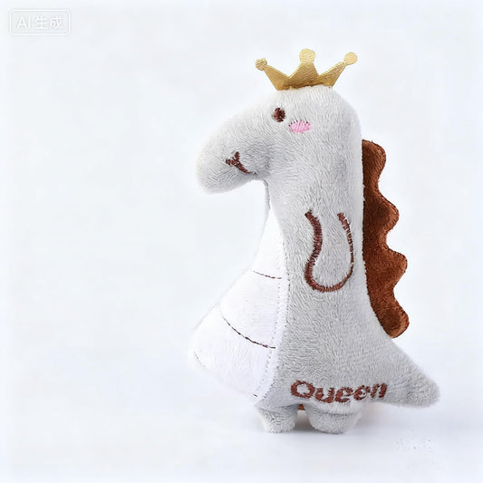 Cat Toy Interactive Toy Plush Kittens Kitty Dinosaur Shaped Toy, White Cat Chew Catnip Toy Indoor Dinosaur Toys for Cats （4.7 inch - 1pcs - GREY009