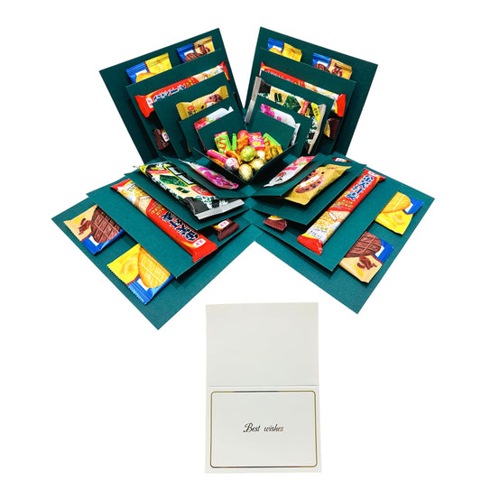 Hryan 5 Layer Gift Box, Multi Layered Explosion Photo DIY Box, Creative Surprise Picture Gift for Important Days and Holidays. (GREEN)