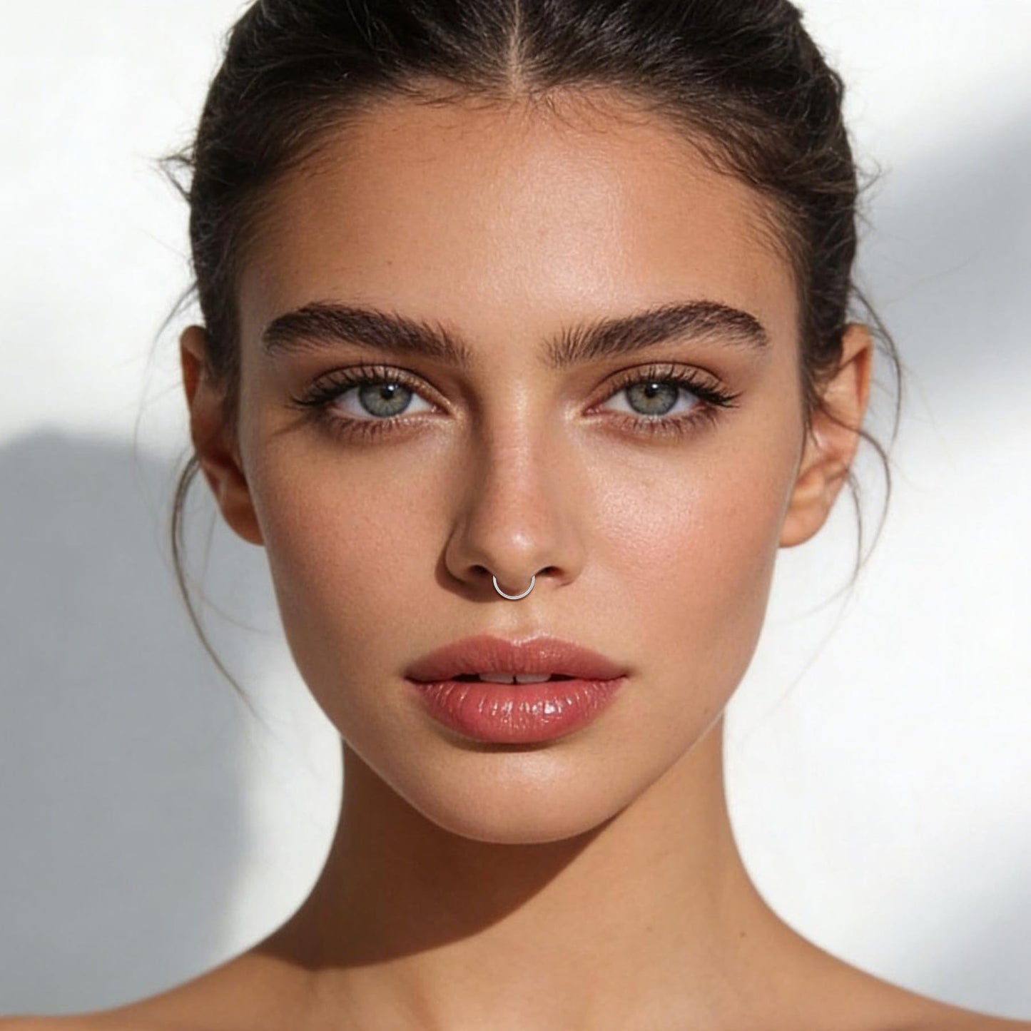JFORYOU FORYOU Fake Nose Ring Fake Nose Piercing Fake Nose Rings for Women Fake Nose Ring Hoop Faux Nose Piercing Clip on No Pierced Non Piercing Faux Body Piercing Jewelry for Women Men