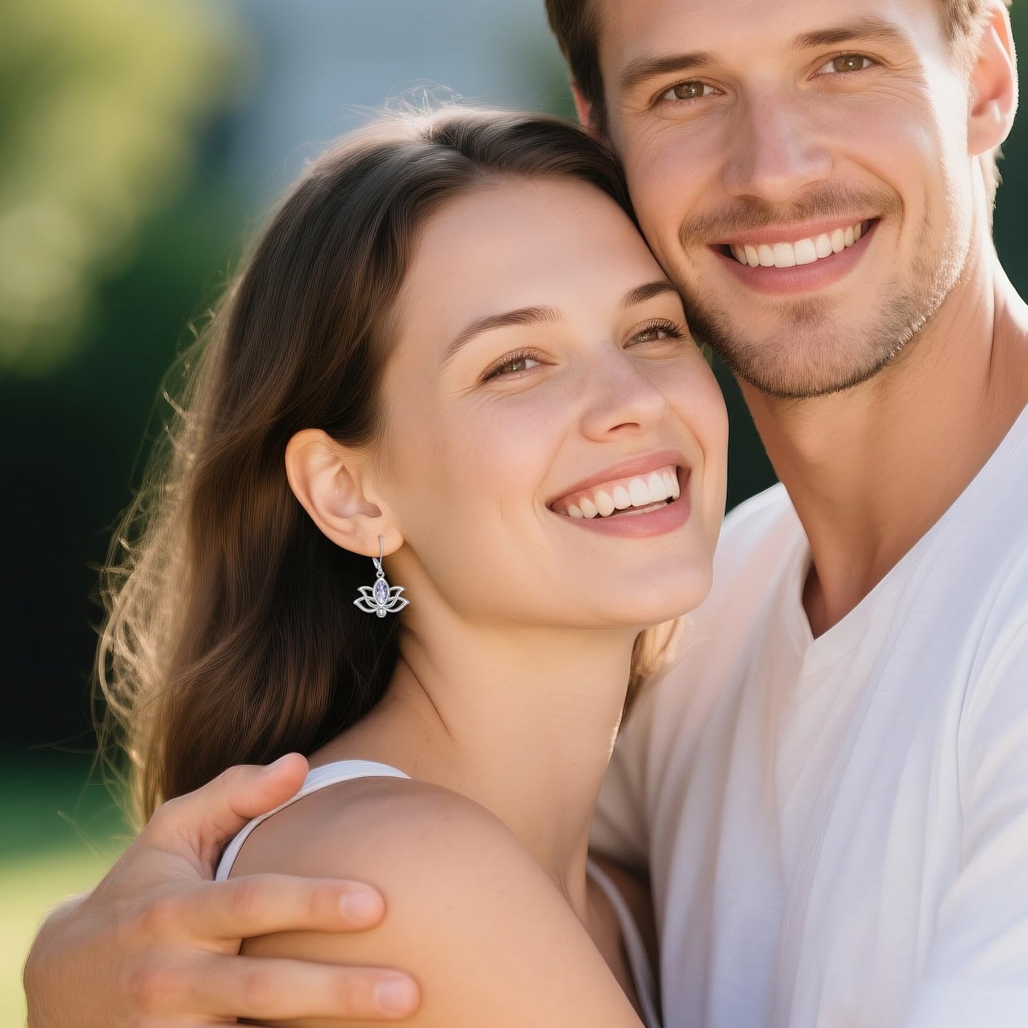 YFN Lotus Flower Earrings Sterling Silver Birthstone Lotus Leverback Dangle Drop Earrings Jewelry Gifts for Women (F. Jun)