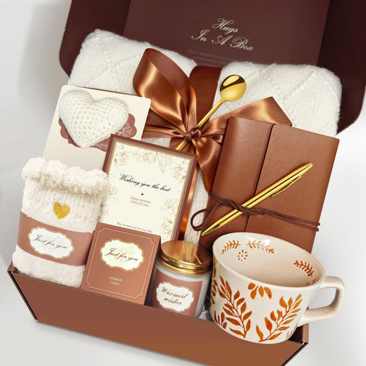 IIPUQNUYN Care Package Gift Basket for Women – Cozy Self Care Comfort Birthday Gifts – Sending Sunshine Thinking of You or Get Well Soon Gift for Mom, Friend or Sister