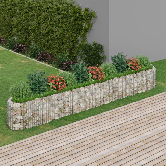 SKM Gabion Raised Bed Silver Galvanized Iron 157.5 x 19.7 x 19.7 in,Silver (Weight 52.91KG)