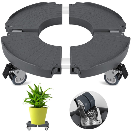 ToLanbbt Plant Caddy Stand with 360° Wheels Adjustable 15-22 Inch Rolling Plant Stand Heavy Duty Large Plant Cart Dolly with Casters 440lbs Capacity for Large Planter, Garden Pot, Flower Pot, Gray, 1P