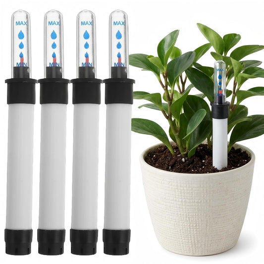 Milisten 4-Pack Flower Pot Water Level Indicator, 6.8-Inch Plant Moisture Gauge for Indoor Outdoor Pots, Planter Hydration Monitoring Device to Prevent Root Rot, Visible Liquid Reminder for Houseplant